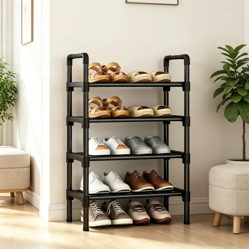 Simple Multi‑Layer Elevated Shoe Rack Space‑Saving Entryway Shoe Storage Shelf for Home Dorm Rental Apartment Bedroom Closet