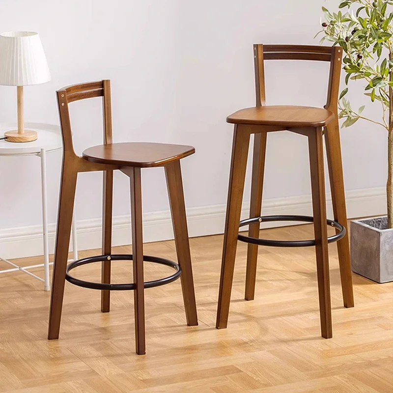 

Gaming Reception Designer Bar Stool Soft Luxury Modern Minimalist Tall Bar Chair Solid Wood Party Taburete Alto Salon Furniture