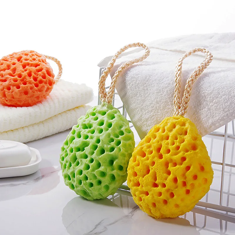 Esponja de baño de panal de abeja para niños y adultos, esponja de baño hidrofílica, esponja de ducha de Color sólido divertida, accesorios para el
