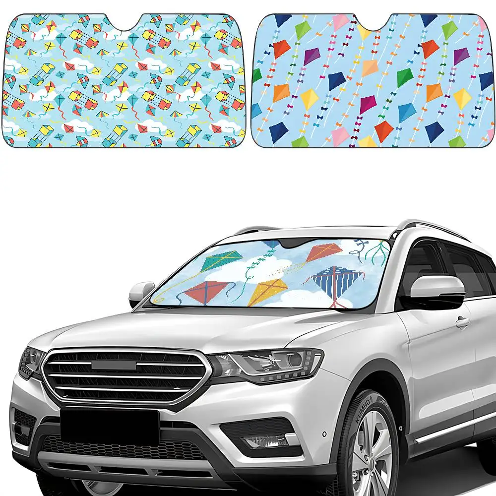 

Солнцезащитный козырек для автомобиля с воздушным змеем, козырек на лобовое стекло, козырек на переднее окно 70x130 см, солнцезащитный козырек, солнечная защита, клетчатый подарок, новинка, автомобиль