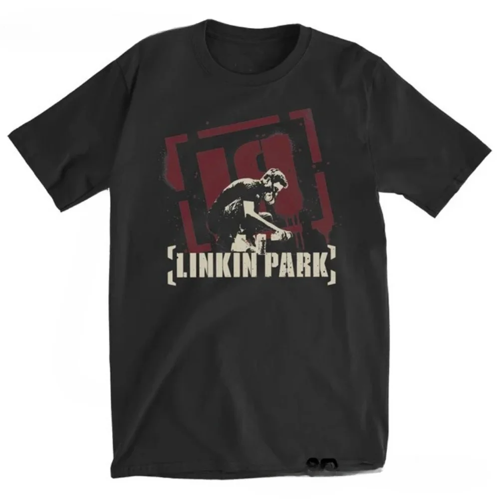 Streetwear New Mens Linkin Park Cotton Rock Band T Shirts Summer Trendy Short Skin-friendly Casual Top Male Tee Oversized Unisex