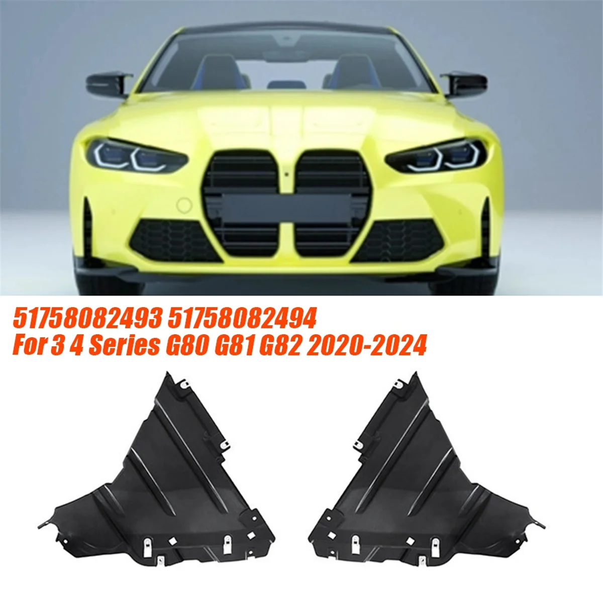 Left Lower Wheel Fender Cover Plate 51758082493 for BMW 3 4 Series G80 G81 G82 2020-2024 Front Fender Liner Extension