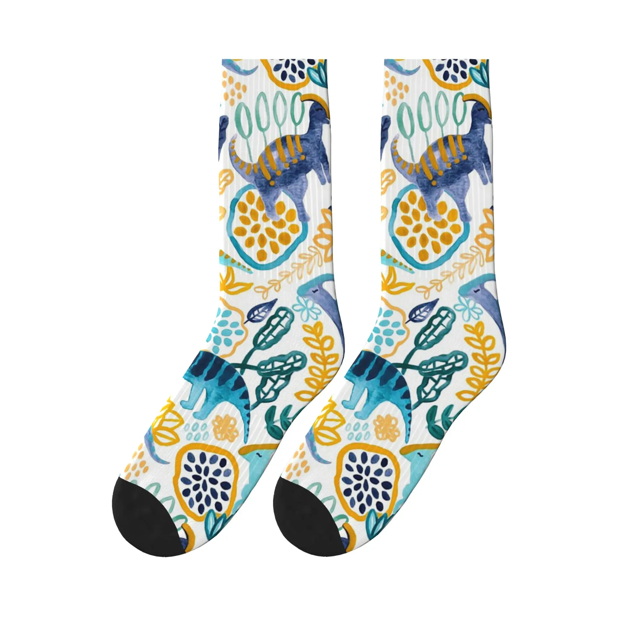 

Gouache Parasaurolophuses Sports Socks Sweat Absorbing Stockings All Season Long Socks for Unisex Gifts