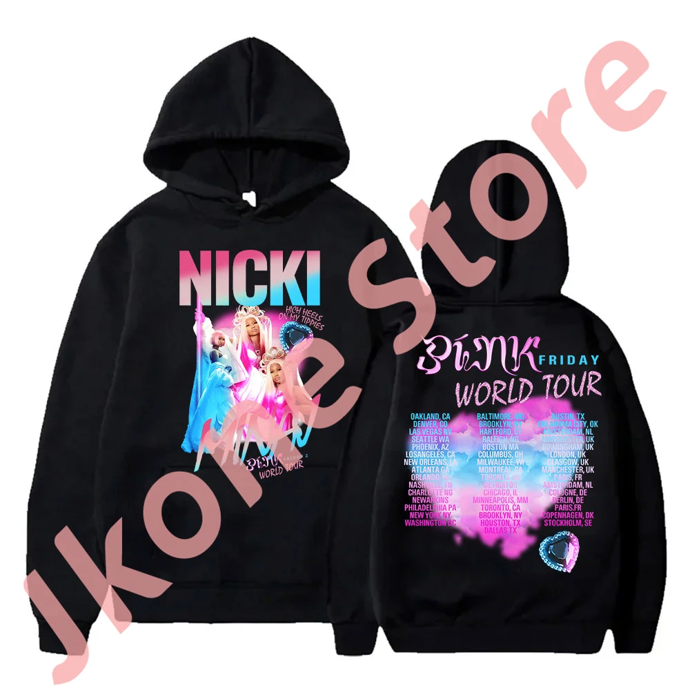 

Nicki Minaj GAG City World Tour Merch Hoodies Pink Friday 2 Pullovers Women Men Fashion Casual PF2 Logo Sweatshirts Top