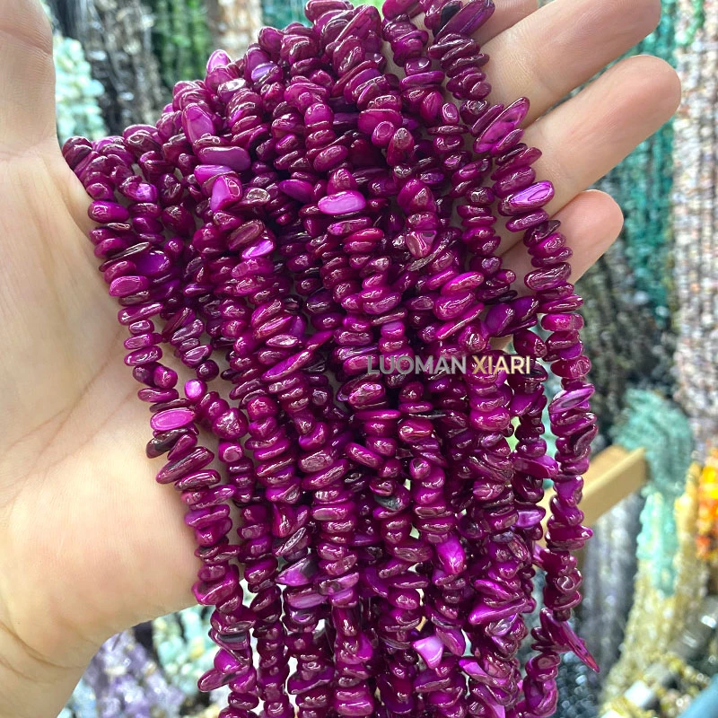 Großhandel 30 Zoll 5-8mm Unregelmäßige Natürliche Muschelperlen in Verschiedenen Farben für Schmuckherstellung DIY Armband Charms Zubehör – Detail 3