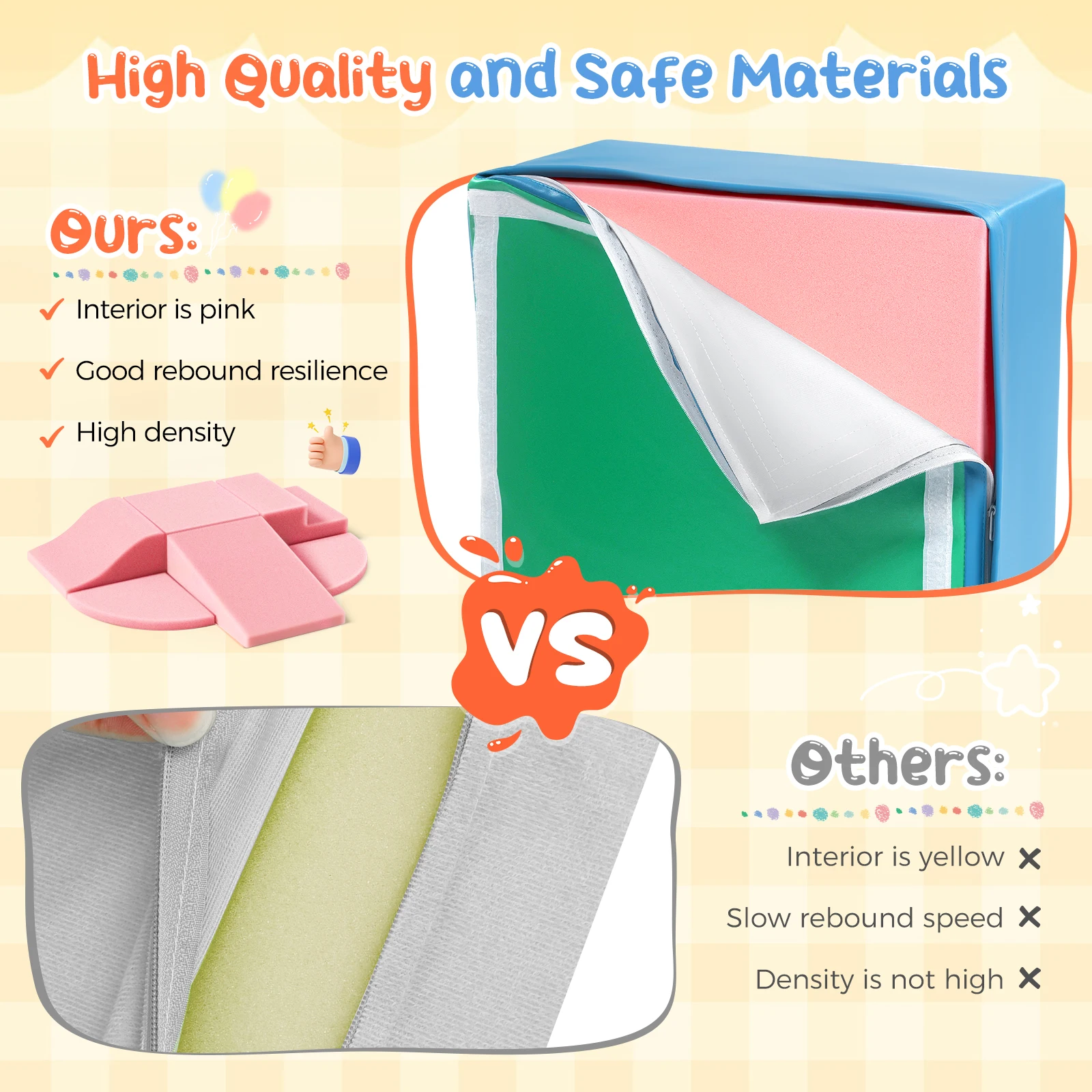 6 قطعة مدرب المهارات الحركية للأطفال من البولي يوريثان مجموعات كتلة رغوة مع ملء EPE ألعاب تعليمية مناسبة للأطفال الصغار في مرحلة ما قبل المدرسة #4