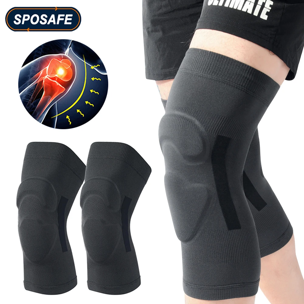 1Pair Knee Compression Sleeves Knee Support Brace with Patella Gel Pads for Working Out,Running,Weightlifting,Joint Pain Relief