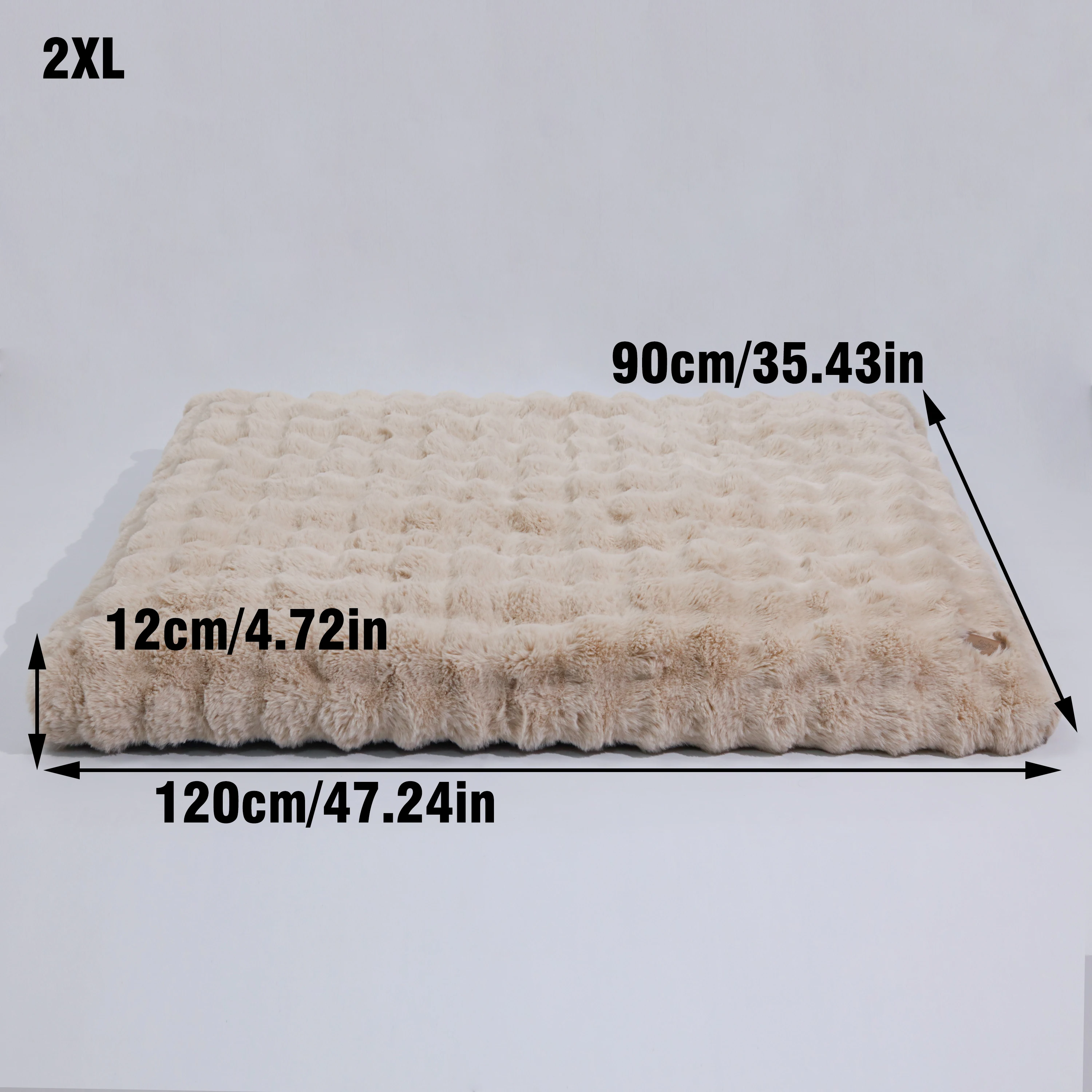 Fluffy Dog Crate Bed for Extra Large Dogs, Plush Faux Fur Crate Pad, Calming Anti Anxiety Dog Bed, Washable Soft Warm Crate