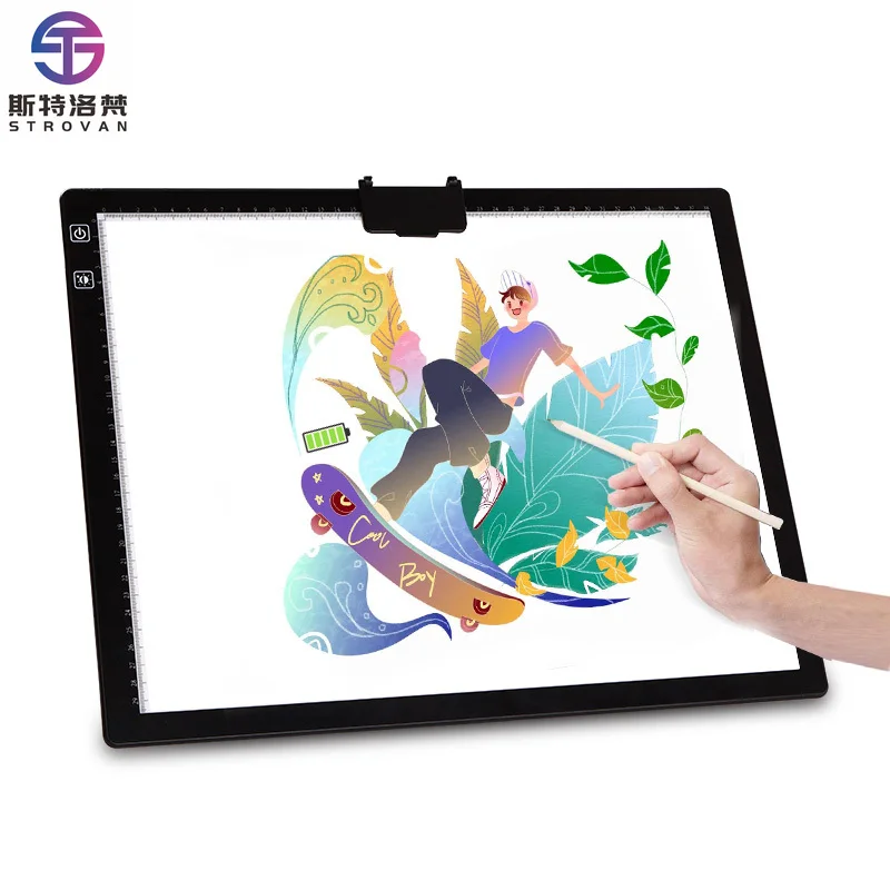 A3-D40 Graphic Writing Tablet Wireless LED Drawing Light Board 5V Tattoo Sketch Pad Display Board Adjustable Dimming Light Box