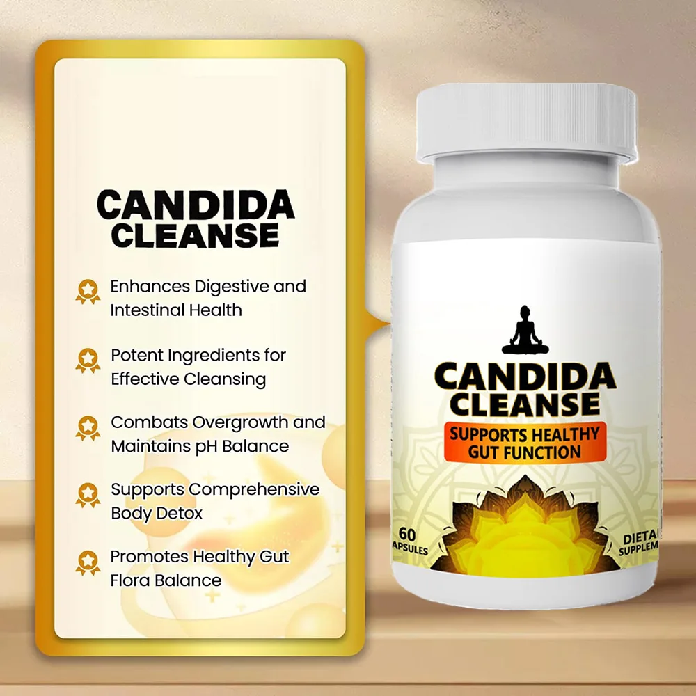 Candida Cleanse — добавка для поддержки желоба и толстой кишки для мужчин и женщин — натуральные травы для детоксикации кишечника — 60 капсул