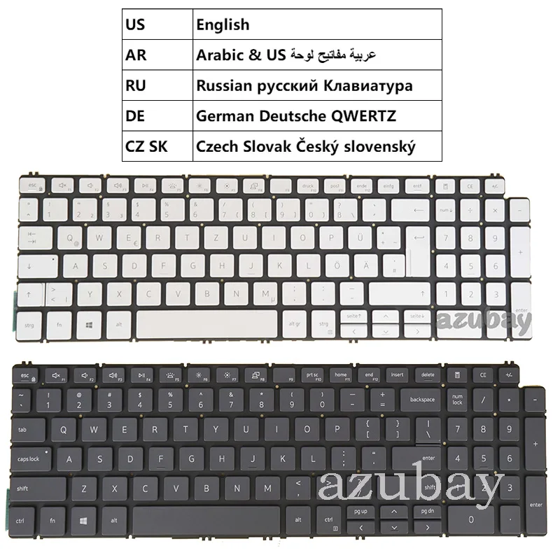 Laptop Keyboard For Dell 01FRFK 001F84 028XR2 05TPPT 0V1RFC 04KFWR 0KMTP5 US Arabic Russian German DE QWERTZ Czech Slovak