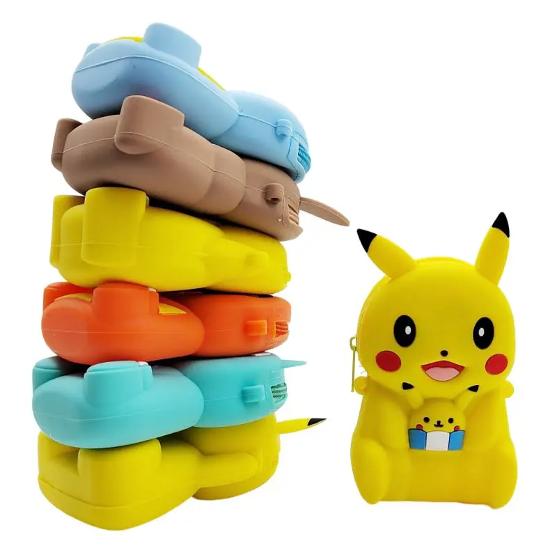7-modelowa silikonowa portmonetka Pokemon Pikachu Cartoon Messenger Bag Cute Cartoon Anime Figure Girl Shoulder Bag Toy For Kids Gift