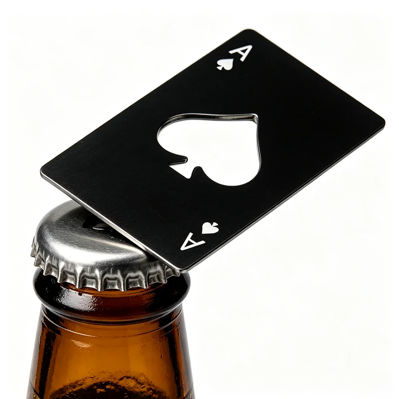 3PCS Poker Card Bottle Opener Simple Metal Poker Card Bottle Opener Ultra-thin Card Style Home Outdoor Beer Bottle Cap Opening Tool
