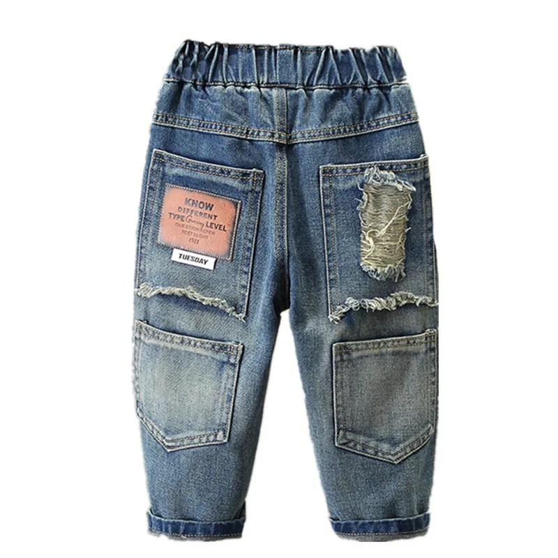 

Spring&Autumn New Hot Baby Boys Jeans Girls Denim Pants Children Trousers Boys Girls Jeans Boys Casual Pants Ripped Jeans 2-10Yr