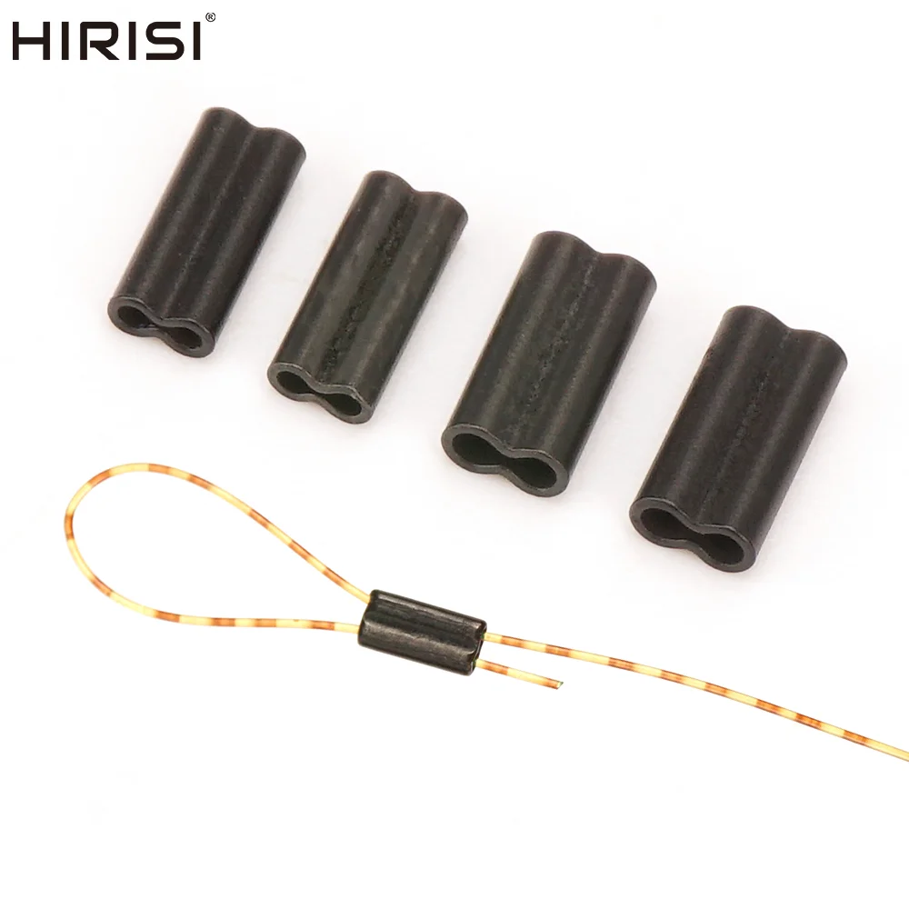 Hirisi 50 pièces Tubes de pêche en cuivre double pour fil de pêche ​ Manchons de sertissage pour connecteurs, accessoires de pêche AG161