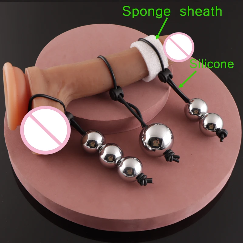 Male Chastity Device Penis Ring Metal Ball Weight Hanger for Penis Enlargement Weight Stretcher Extender Cock Ring Sexual delay