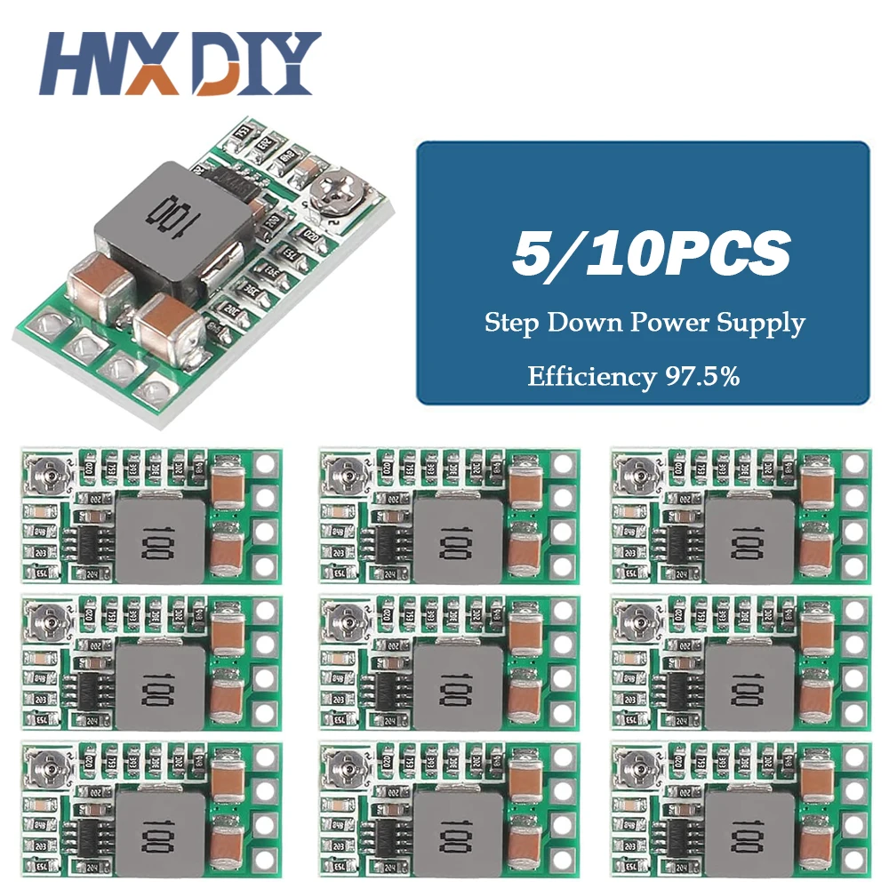 5/10pcs Mini DC-DC 4-20V To 5V 3A Step Down Power Supply Module Buck Converter Adjustable Efficiency 97.5%