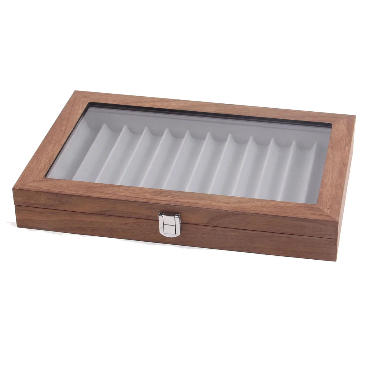 12 Grid Walnut Pen Storage Holder Pen Case Wear-Display Student Gift Anti Dust-Rectangle Fountain Box Pen-Collection