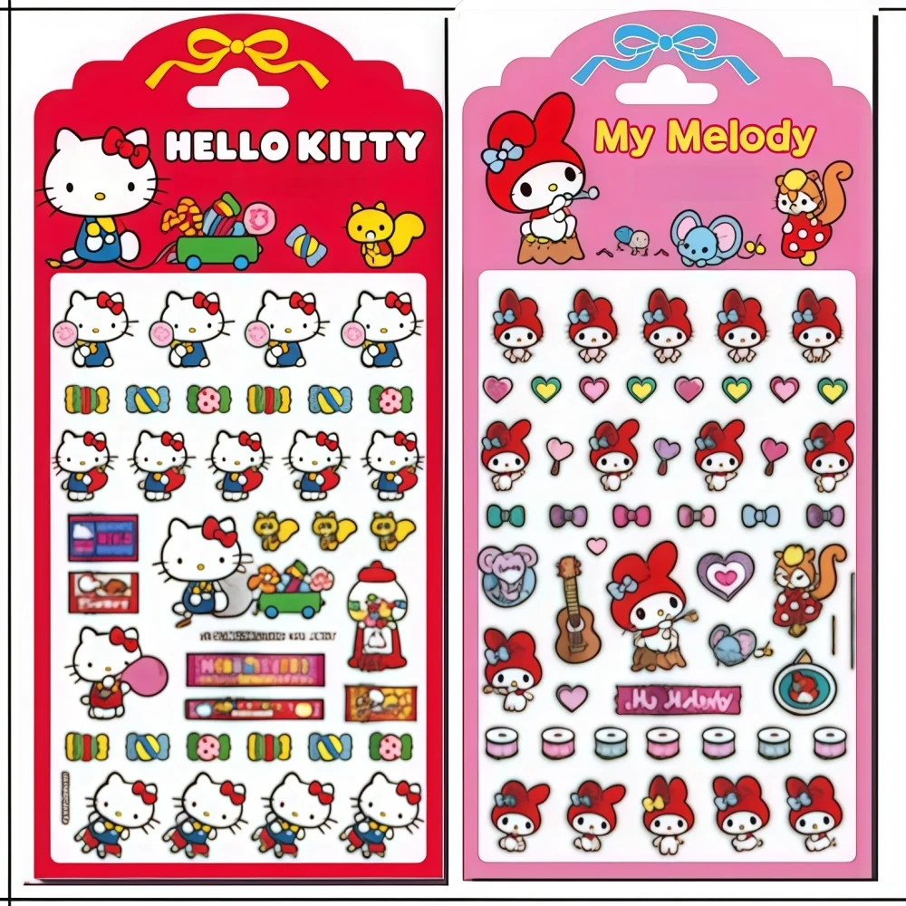 Echte Sanrio Sticker Hello Kitty Melody Handgemaakte DIY Notebook Desktop Creatieve Decoratie Waterdichte Decals Meisjes Geschenken