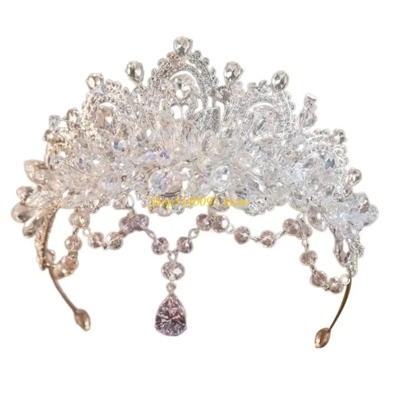

DXAE Sophisticated Crowns Headpiece For Weddings Costume Parties Adjustable Band Royal Headpiece for Dances