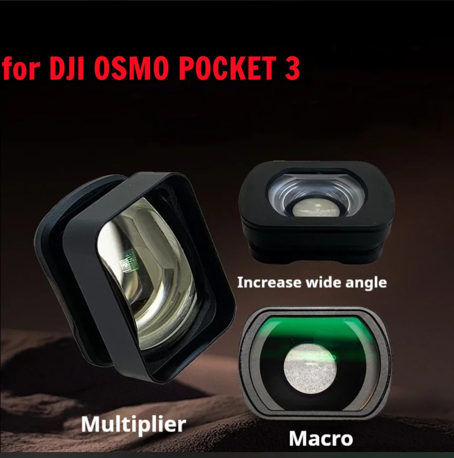 Wide Angle Filter for DJI Osmo Pocket 4/3 Magnifier Lens Macro Optical Lens Magnetic Design Quick Installation Filter Container