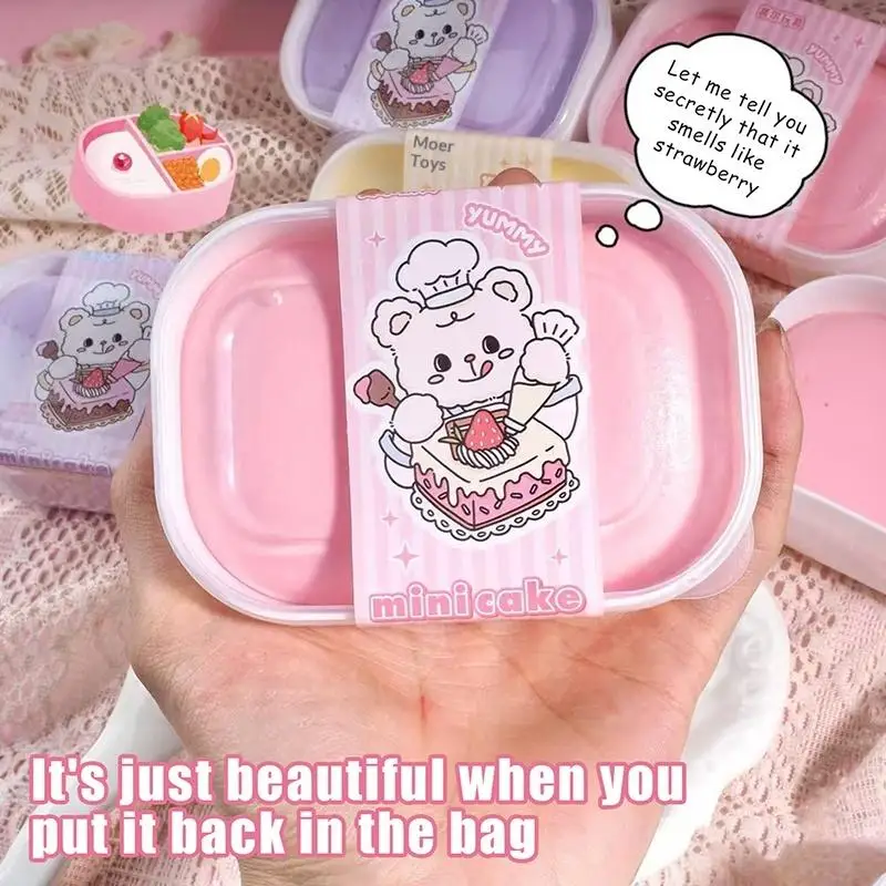 Sticky Simulation Cake Box Slow Rising Soft Squeeze Toy Soft Sensory Fidget Toy Stress Anxiety Relief For Kids Adults Goodie