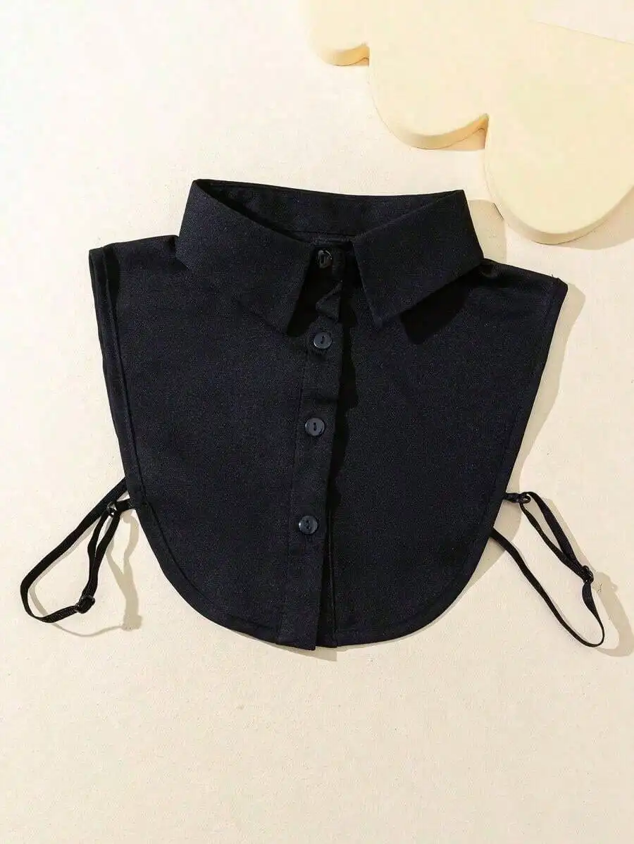 

1pc Comfortable Fabric Solid White Plain Collar Women Faux Collar Accessories Women
