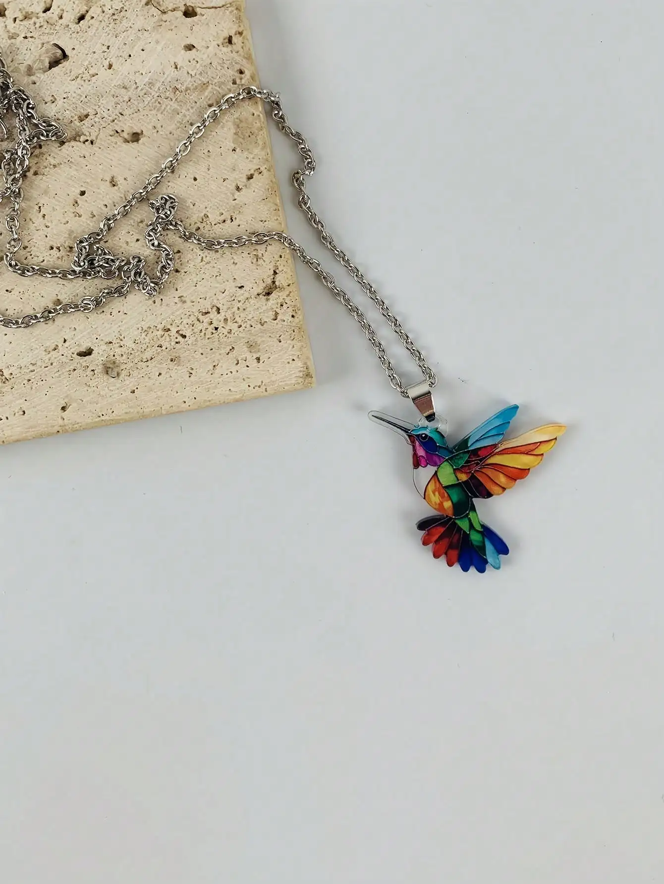 قطعة واحدة من قلادة قلادة الطيور اللامعة المستوحاة، ملحقات الرقبة على شكل سلسلة الترقوة الصيفية من الدوبامين