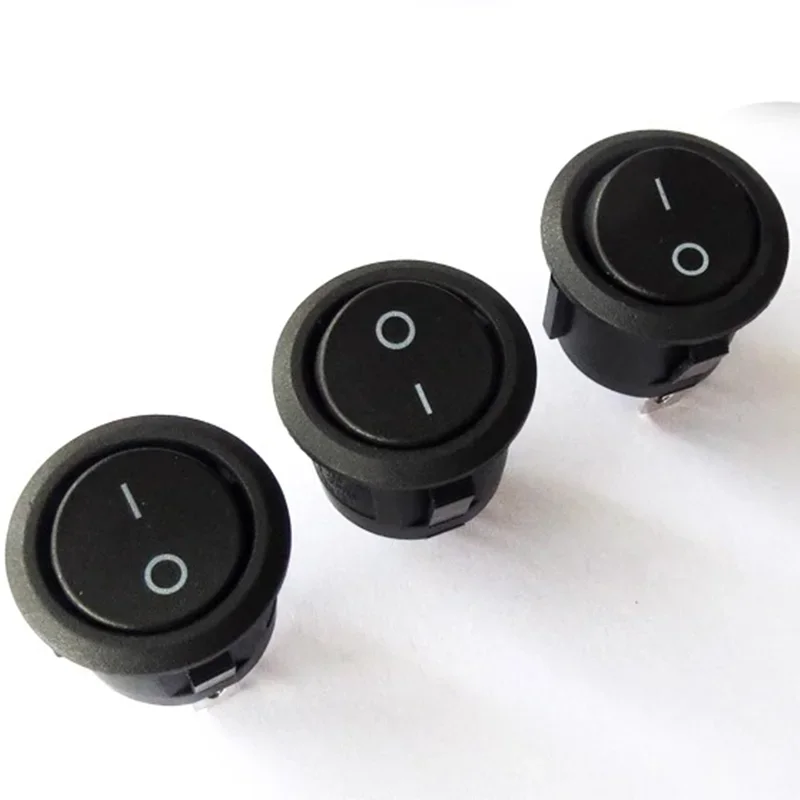 5/20pcs  KCD1 Round Rocker Switch 2Pin ON-OFF 6A/250VAC 10A/125VAC SPST 23mm Car Push Button Switches