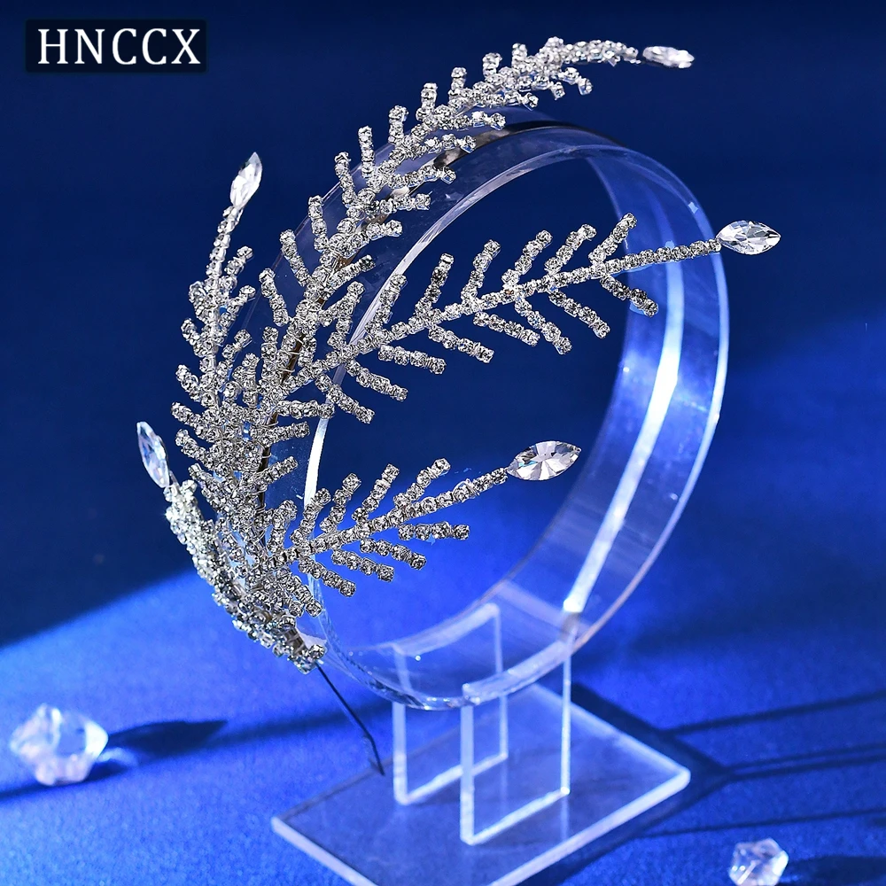 

HNCCX Silver Color Rhinestone Chain Bride Hair Hoop Handmade Wedding Headband Women Party Prom Hair Decoration Accessories CP735