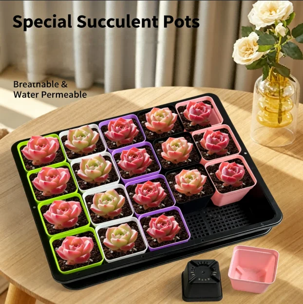 Modern Plant Container Plant Grow Tray Set For Modern Home Gardening Strong And Long-lasting Material Built-in Water Tray
