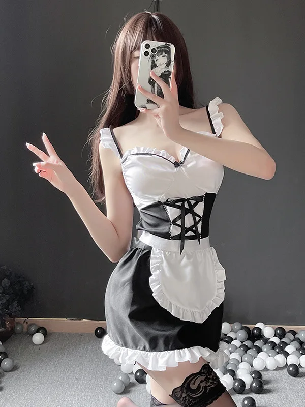 

Униформа служанки большого размера, игривое нижнее белье, очаровательное элегантное нежное страстное горячее и острые соблазнительное женское платье служанки DKTF