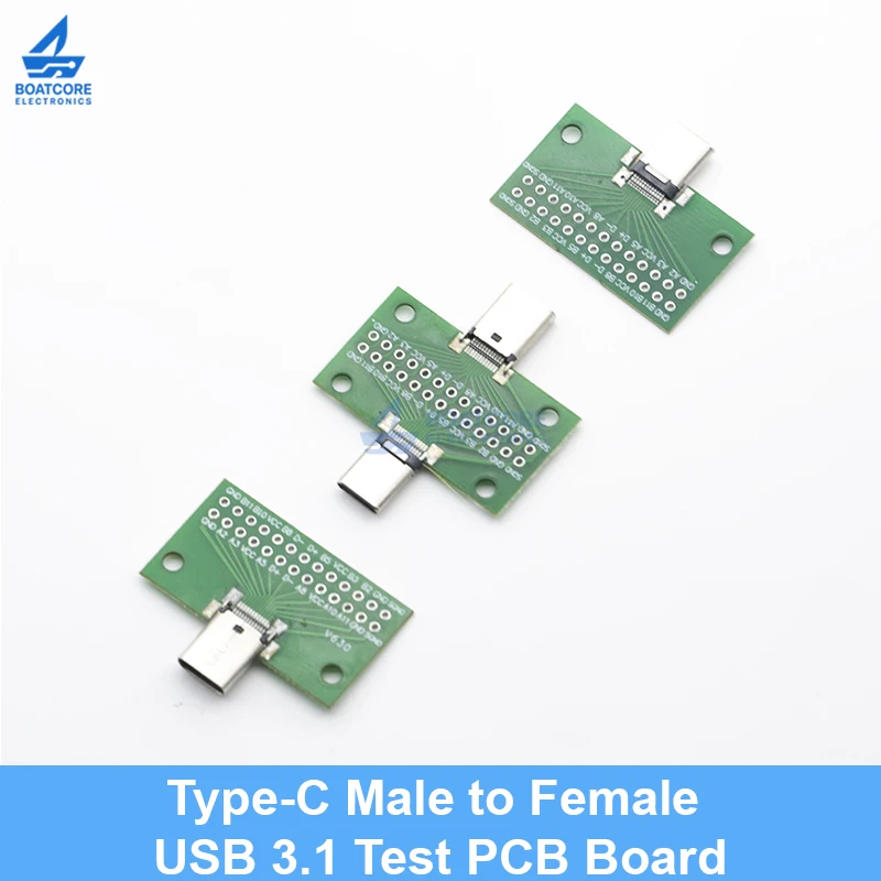 1PCS Type-C Male to Female USB 3.1 Test PCB Board Adapter 24P 2.54mm Connector Socket Data Line Cable Transfer