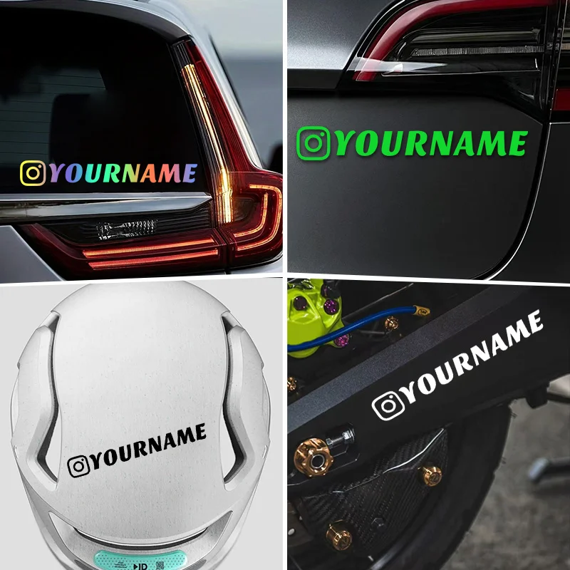 1PC Custom Car Sticker Instagram Cute Fonts Waterproof DIY Vehicle Window Motorcycle Bicycle Scooter Helmet Durable Vinyl Decals image 6