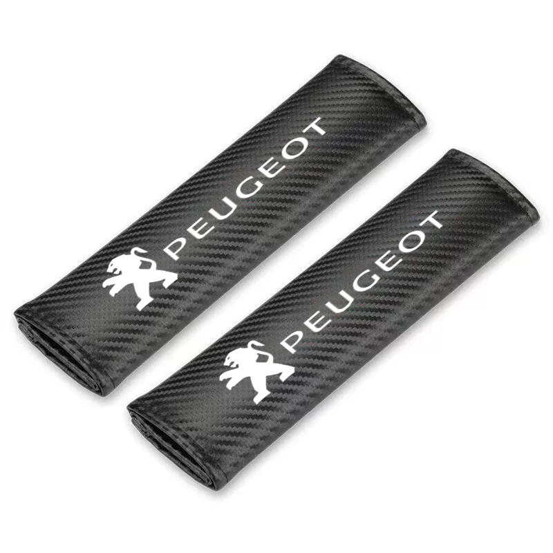 2PCS Fashion Car Seat Belt Cover Shoulder Pad Breathable Suitable for Peugeot GTline Rifter 301 307 406 508 2008 4008 Auto Parts