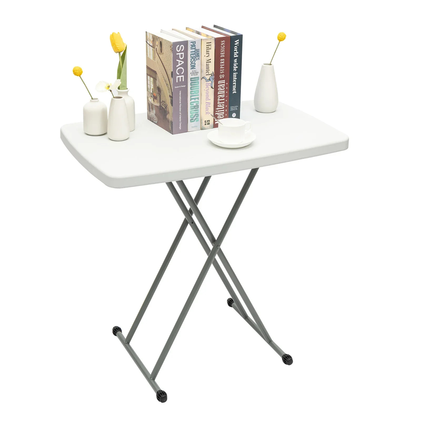 Adjustable Folding Laptop Table TV Tray Portable Desk Writing Computer Desk for Home Office, No-Assembly Study Office Desk