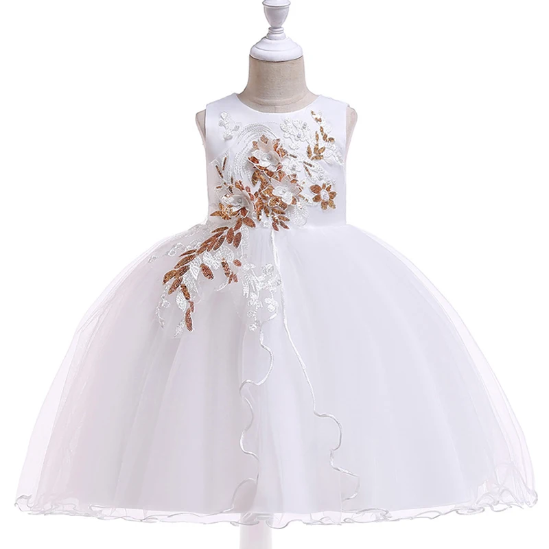 Summer girls princess Dress Kids Elegant sequined Flowers Princess party Dress anniversaire enfant Dresses for girls robe fille