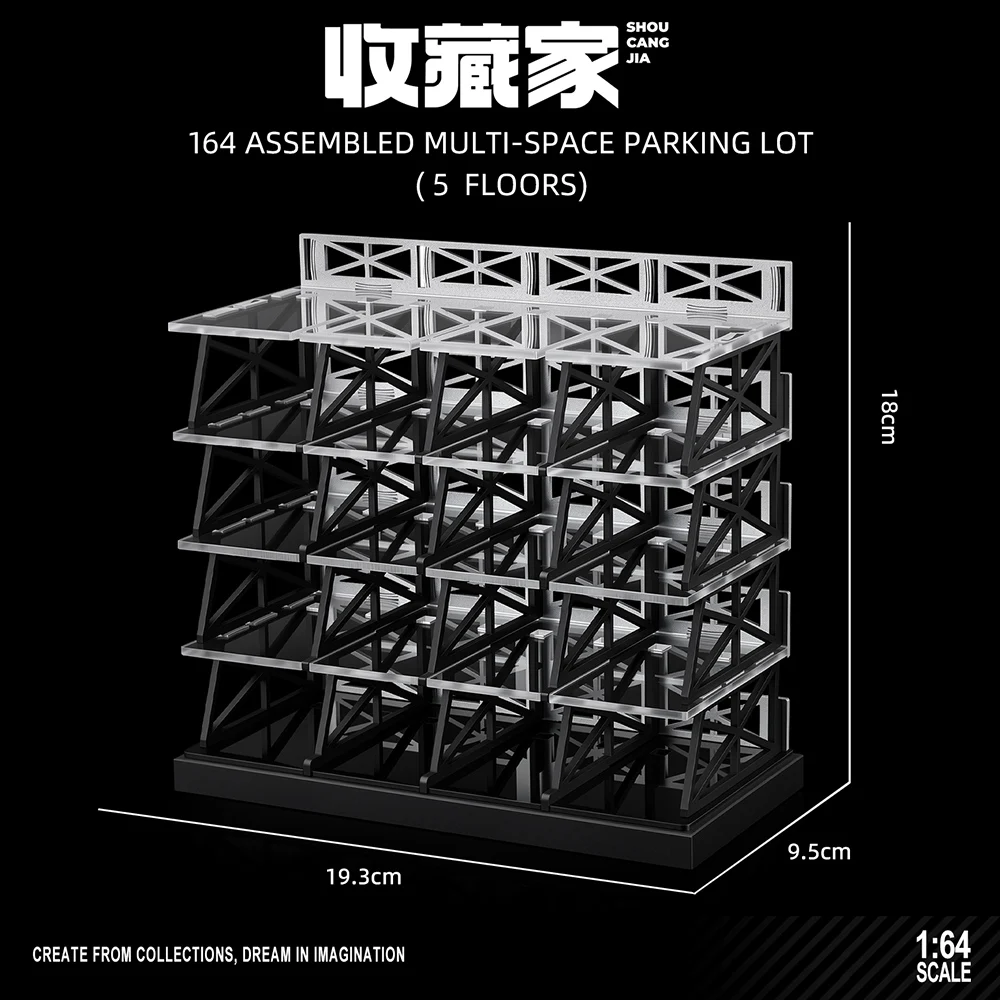 1/64 DIY Parkeergarage Modelbouwpakket – 5-laags & 3-laags bouwset, diorama-display voor verzameling (zonder auto)