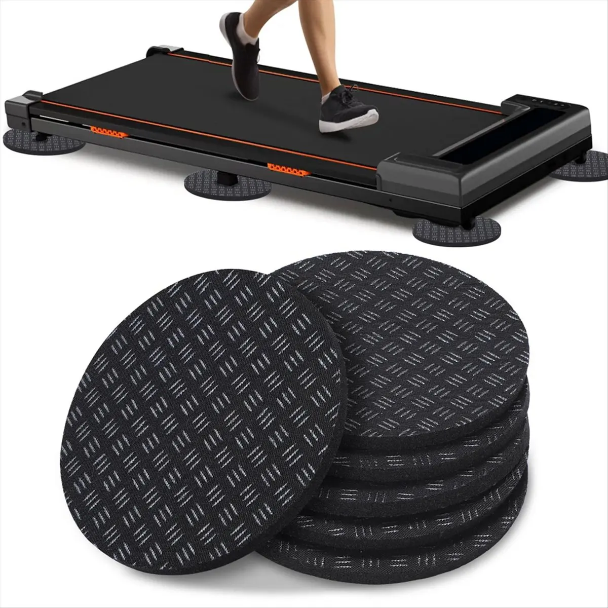 6PCS Non-Slip Walking Pad Mat,Noise Reduction Exercise Equipment Mat for Under Treadmill & Exercise Bike Machines