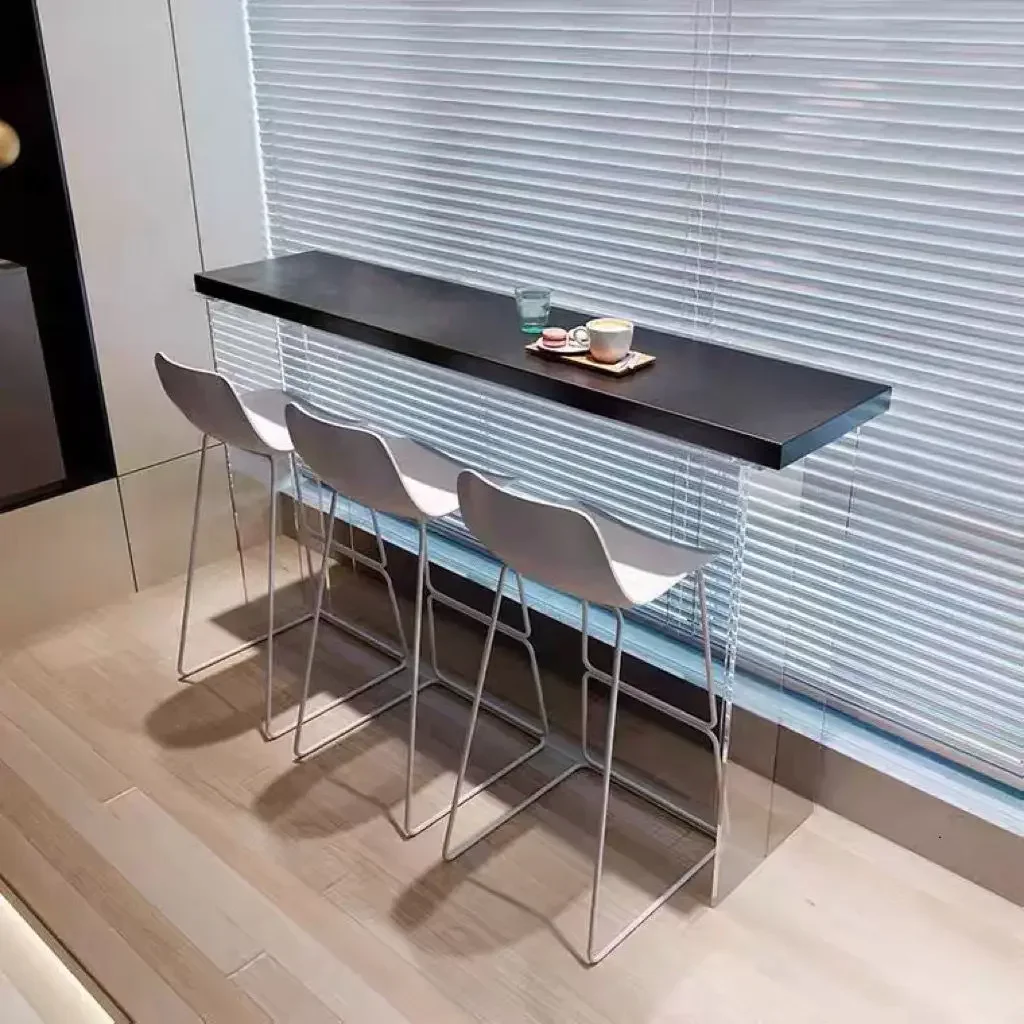 바 테이블 발코니 벽에 대 한 아크릴 서스펜션 테이블 발코니 바 캐주얼 높은 테이블과 의자 조합