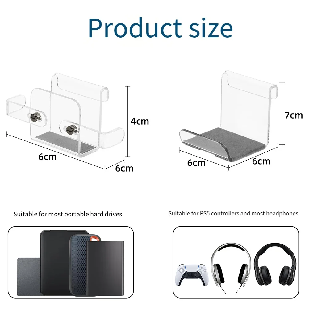 Acrylic Game Console Storage Stand For PS5 Long-lasting Hanger Game Controllers Desktop Display Bracket Gaming Rack Accessories view 5