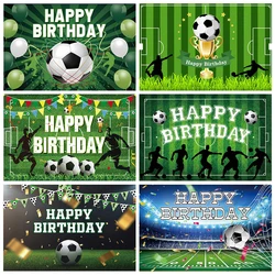 Piłka nożna Urodziny Tło Boisko do piłki nożnej Stadium Grassland Boy Young Party Cake Decor Banner Photo Photography Props Custom