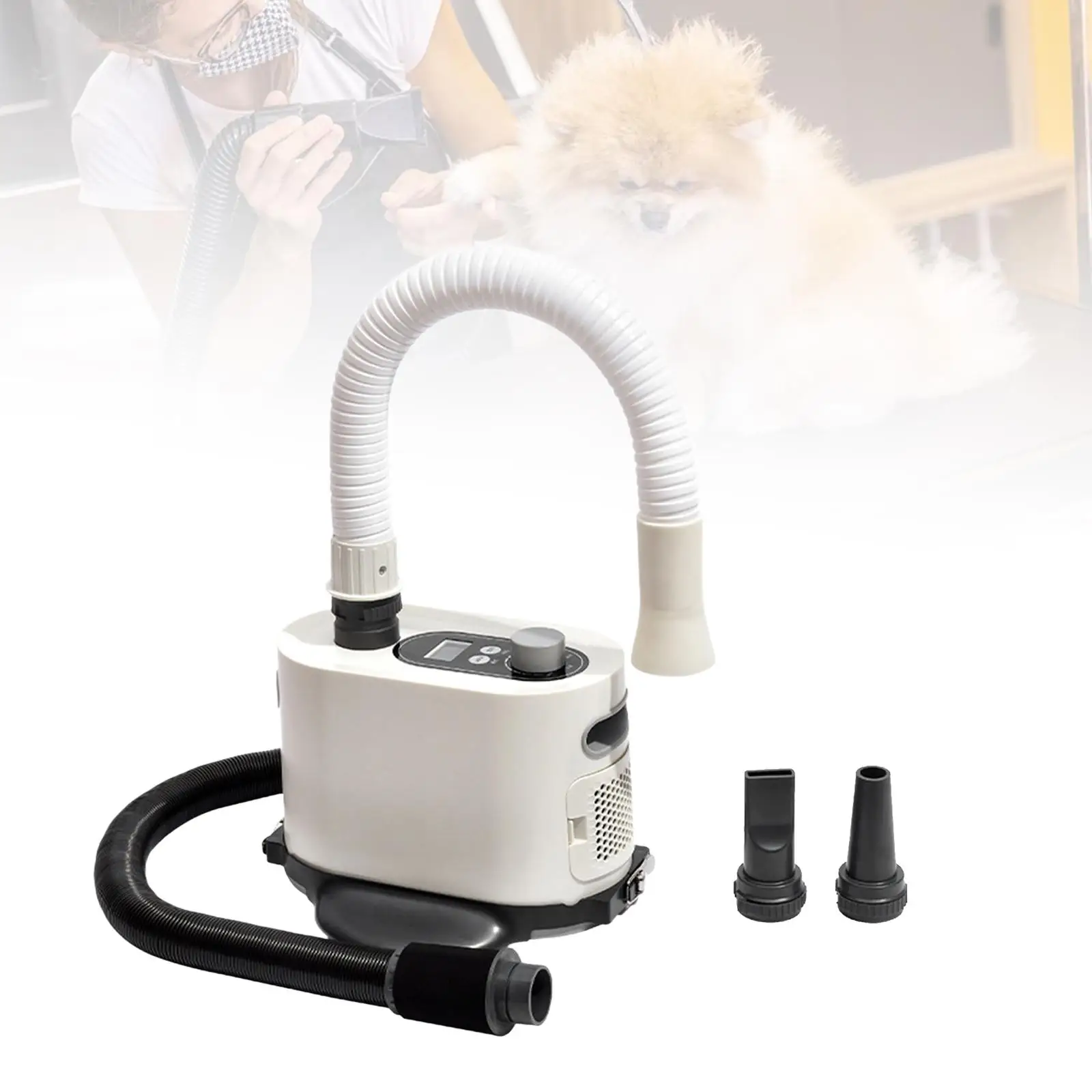 Dog Hair Blower 3 Speeds Less Noise Heating Professional Drying for Pet Grooming Bath Wash
