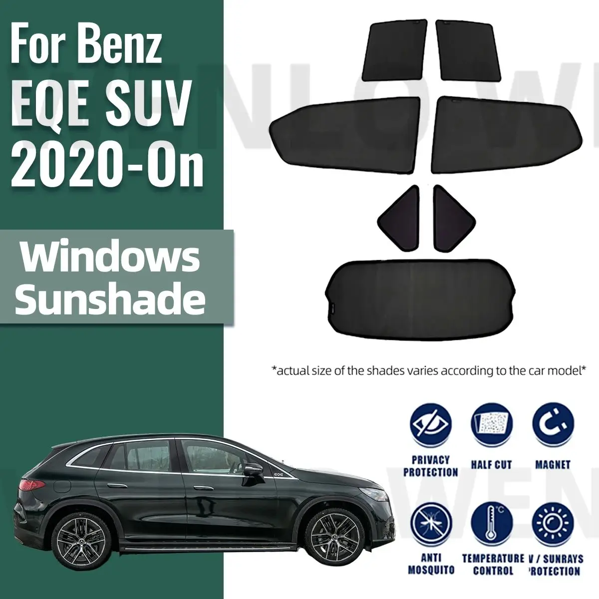 

For Mercedes Benz EQE SUV 2020 2021 2022 2023 2024 Front Windshield Frame Curtain Car Sunshade Shield Rear Side Window Sun Shade