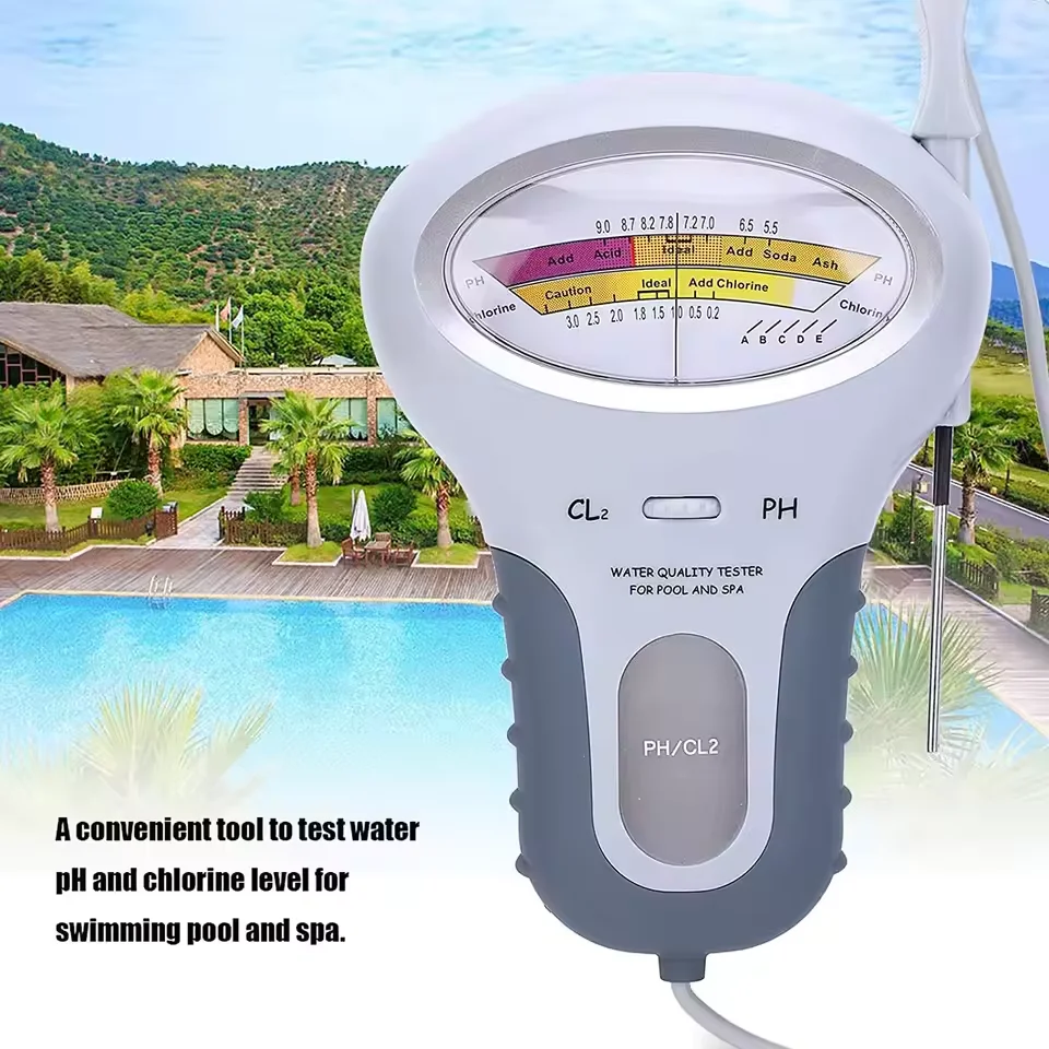 2 in 1 PH Chlorine Meter Chlorine Tester PH Tester Water Quality Testing Device CL2 Measure Water Monitor for Swimming Pool SPA