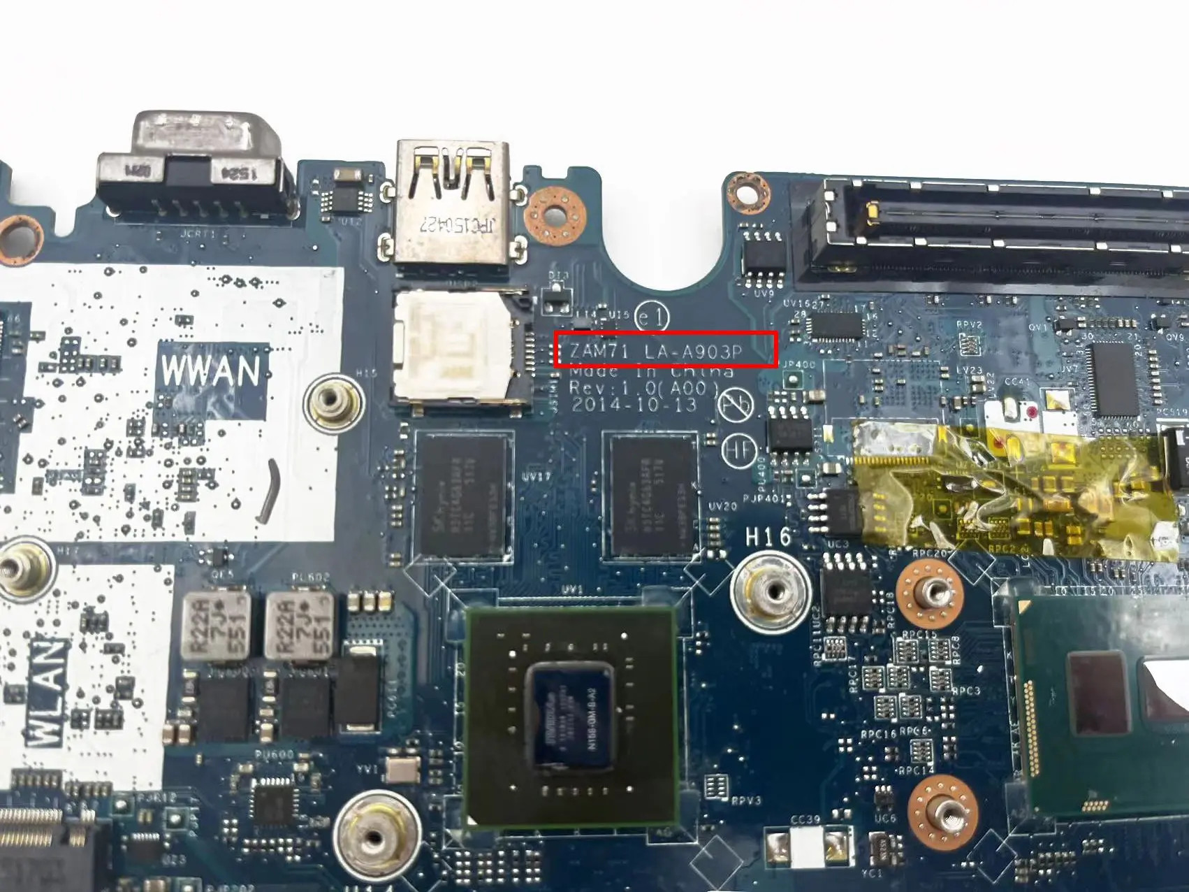 Notebook Motherboard is Suitable for the DELL Latitude E5450 0RH5PW  LA-A903P DDR3L I5-5300U Test Work