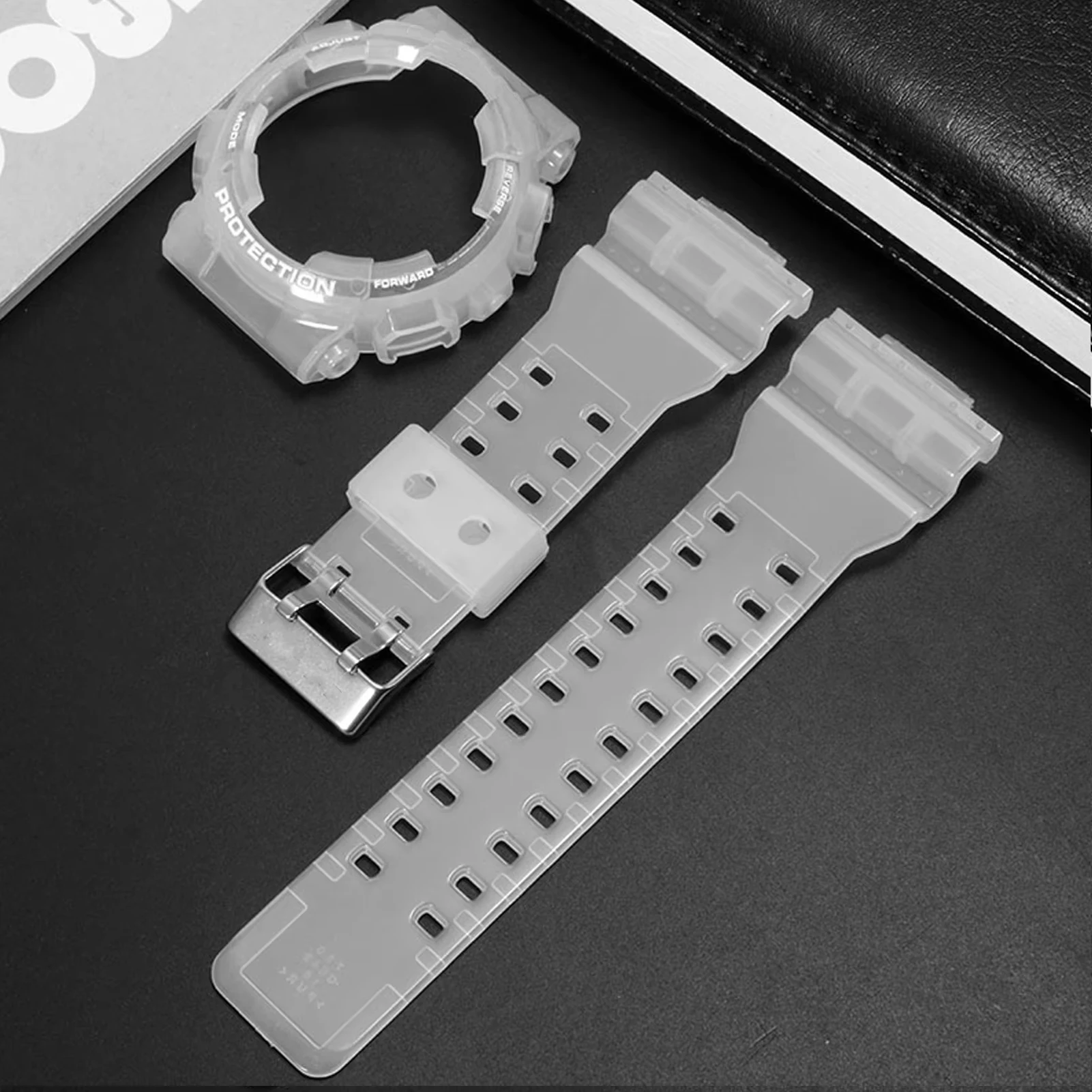 Watch Bezel Accessories Transparent Watch Strap Case For GSHOCK Resin GD 120 GA 100 GA 110 GA 100C Men Silicone Watchband