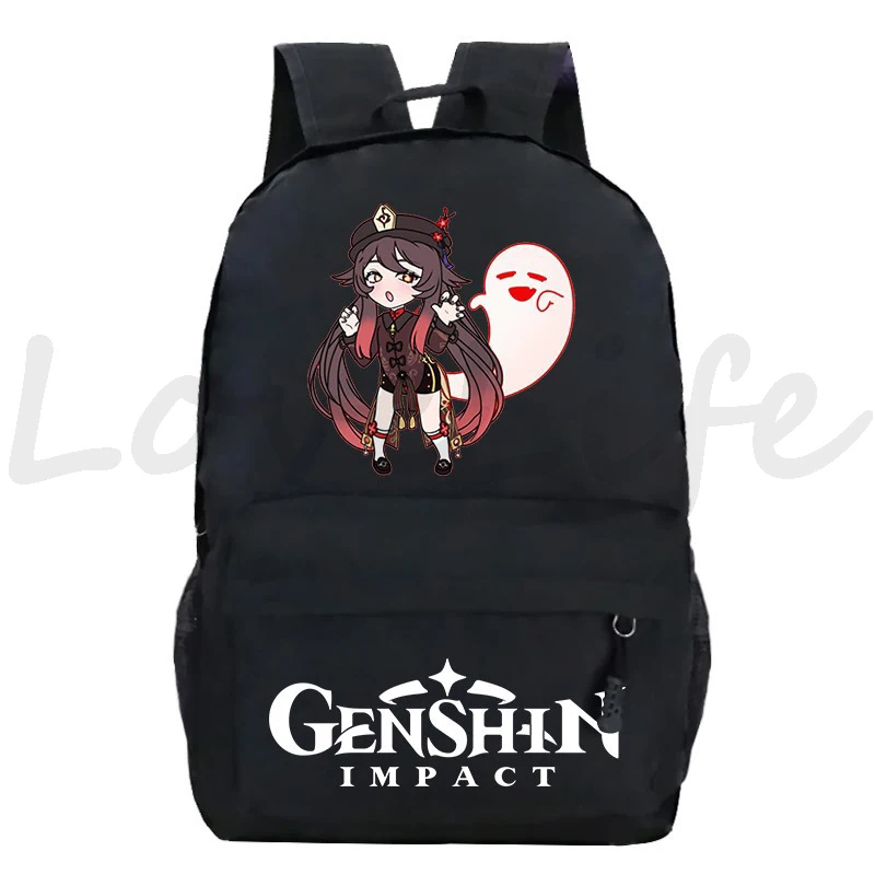 Genshin-mochilas escolares de impacto para niños y niñas, morral escolar diario de Anime para estudiantes, morral de lona para adolescentes, bolsa de viaje