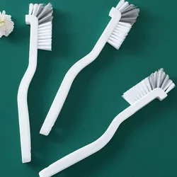 Japanese Style Sink Brush Cleaning Cup Brush with Long Handle Elbow Design Tail Hole Wall Hanging Crevice Cleaning Accessories