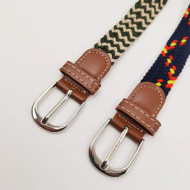 2.5cmX100cm Cintura sottile unisex Donna Casual Fibbia ad ardiglione lavorata a maglia Cintura da uomo Tela intrecciata Cinture elastiche intrecciate espandibili elastiche